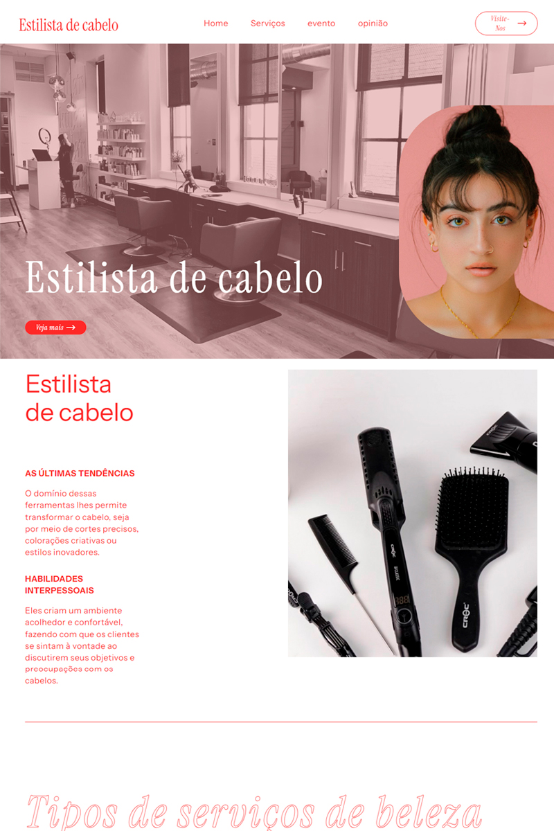 Site Profissionais de Beleza M1