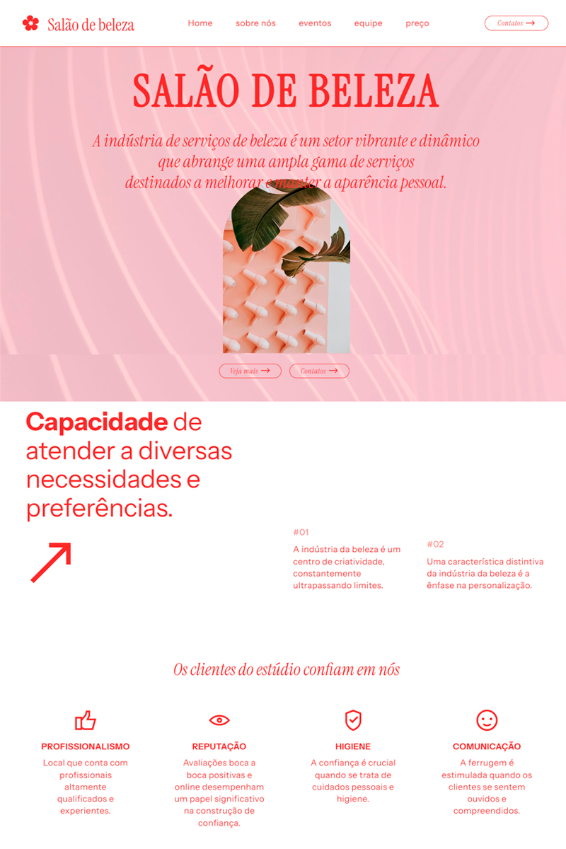 Site Profissionais de Beleza M2