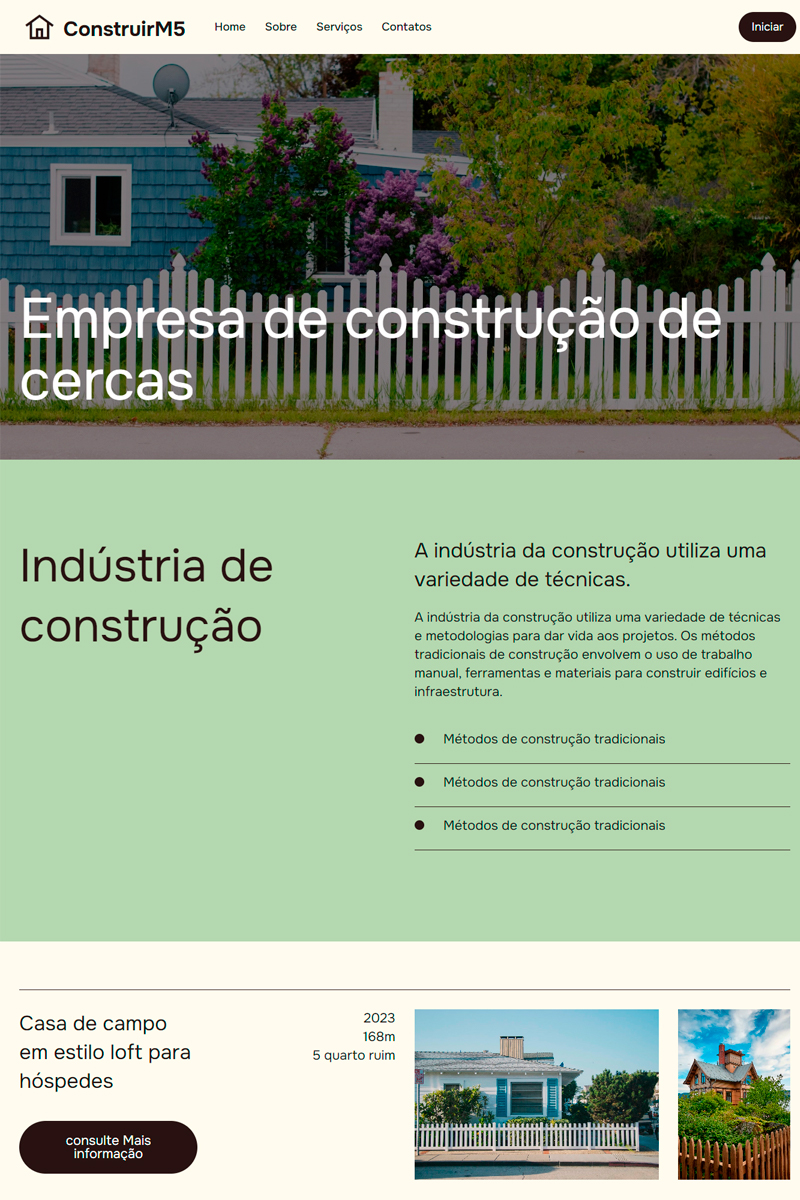 Site Arquitetura e Construção M2